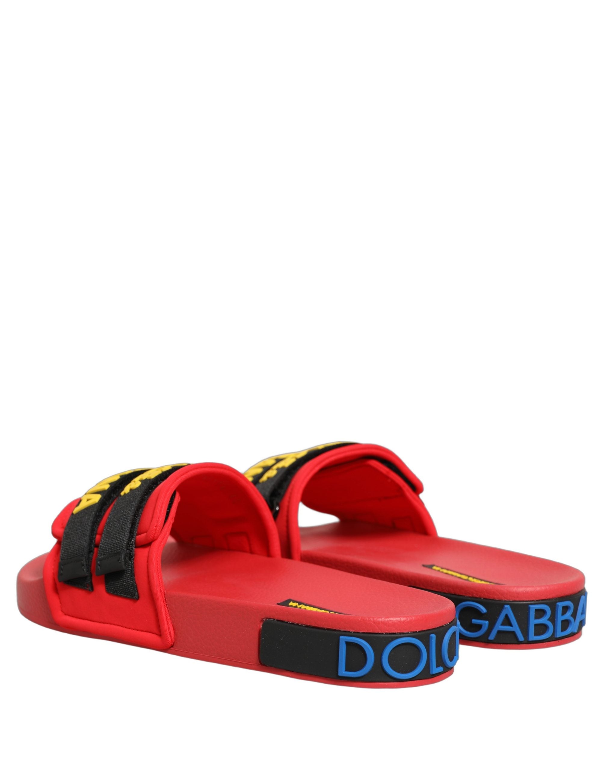 Dolce & Gabbana Rote Neopren-Slipper für Strand und Freizeit