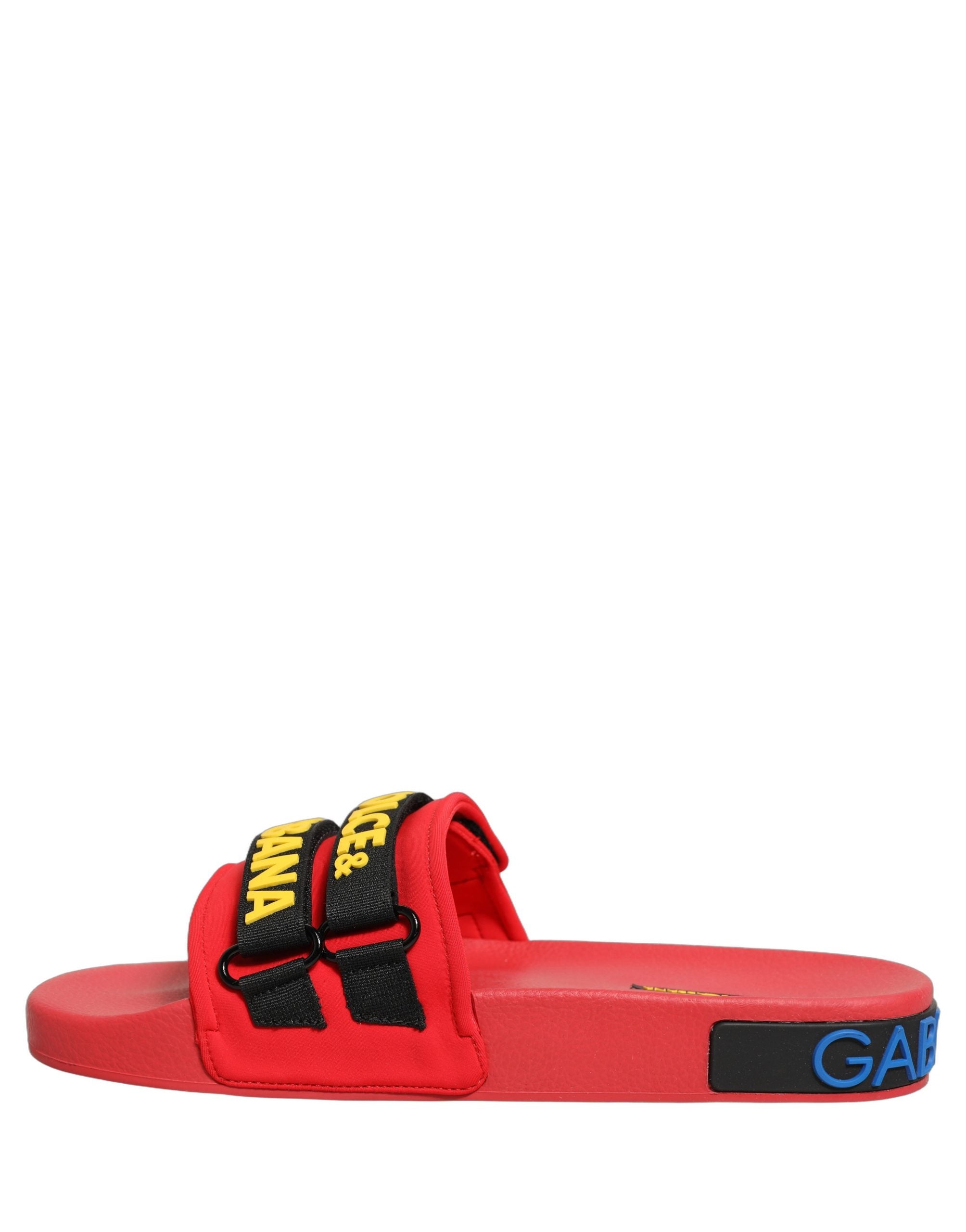 Dolce & Gabbana Rote Neopren-Slipper für Strand und Freizeit