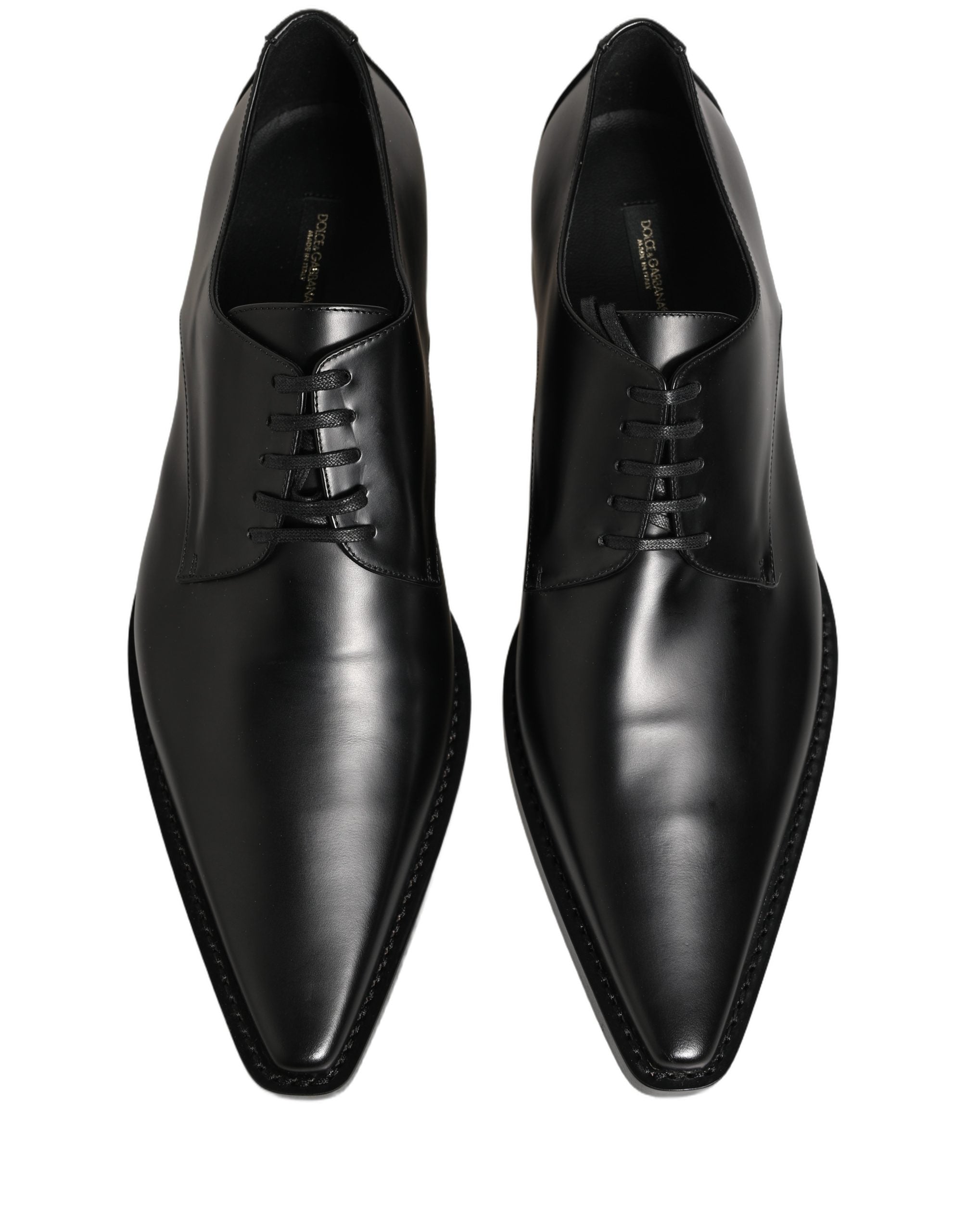 Dolce & Gabbana Schwarze Leder Schnür-Derby-Schuhe