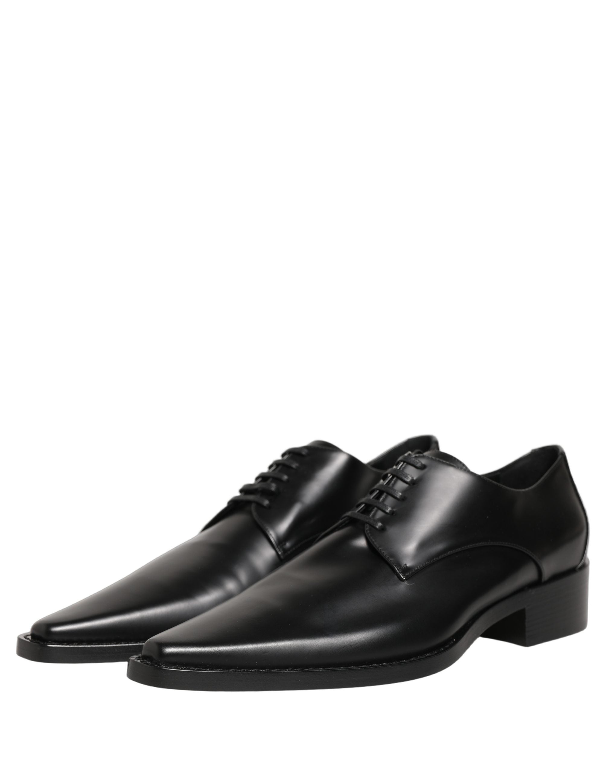 Dolce & Gabbana Schwarze Leder Schnür-Derby-Schuhe