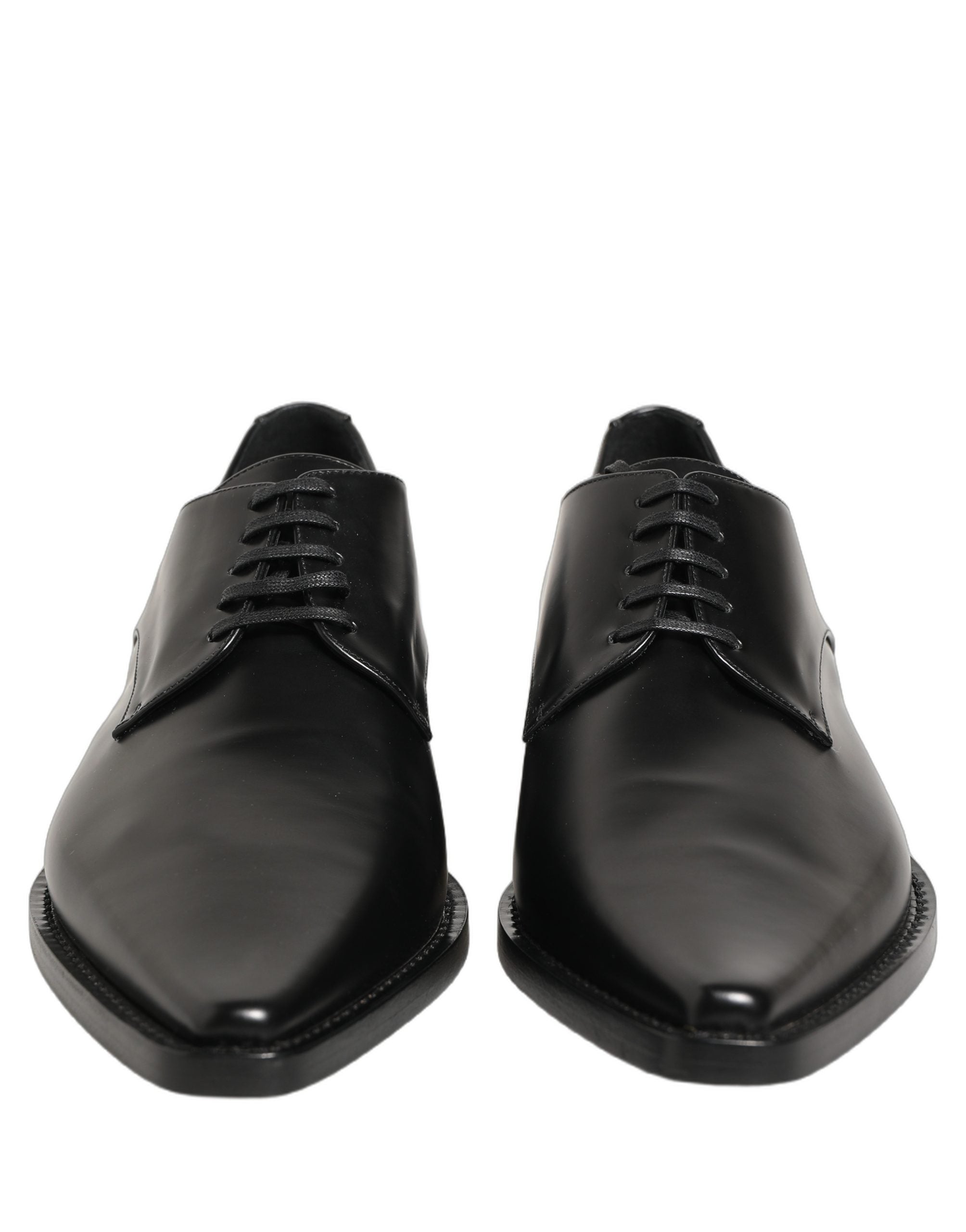 Dolce & Gabbana Schwarze Leder Schnür-Derby-Schuhe