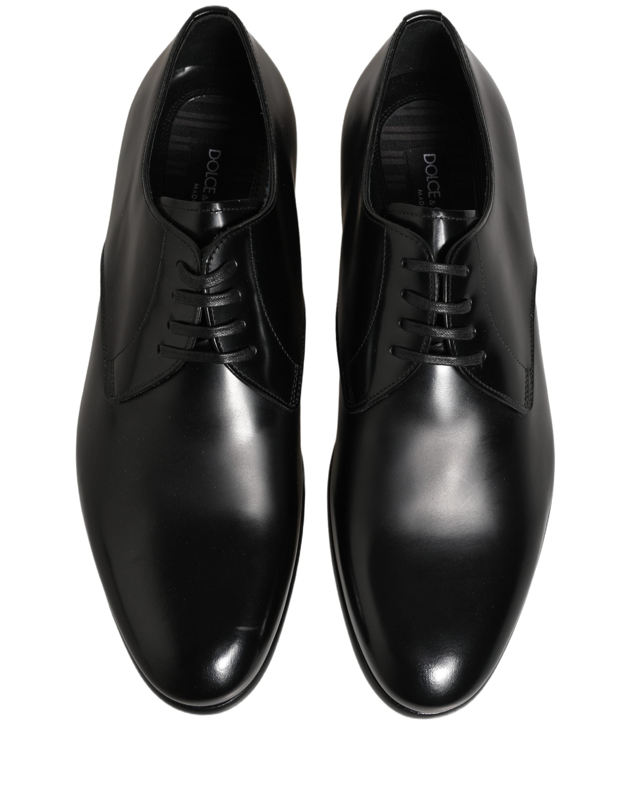 Dolce & Gabbana Schwarze Leder Schnür-Derby-Anzugschuhe