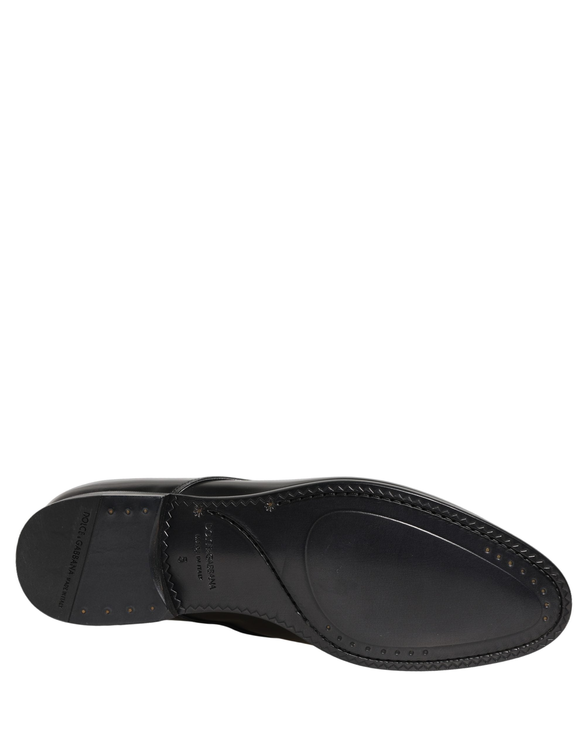 Dolce & Gabbana Schwarze Leder Schnür-Derby-Anzugschuhe