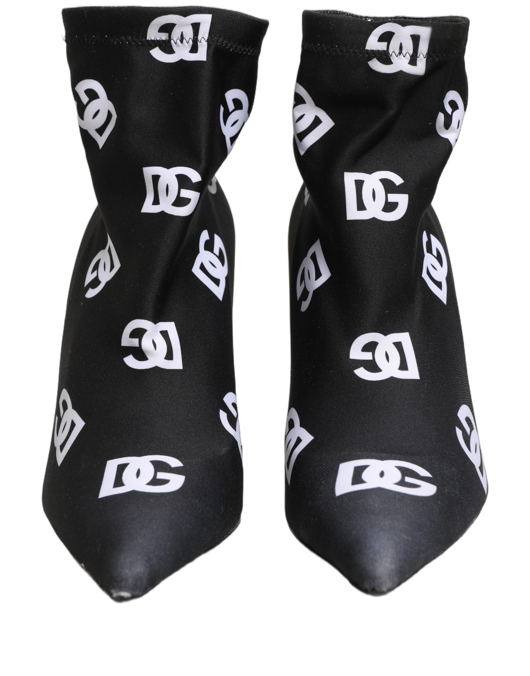 Dolce & Gabbana Schwarze Stretch-Stiefeletten mit Logo