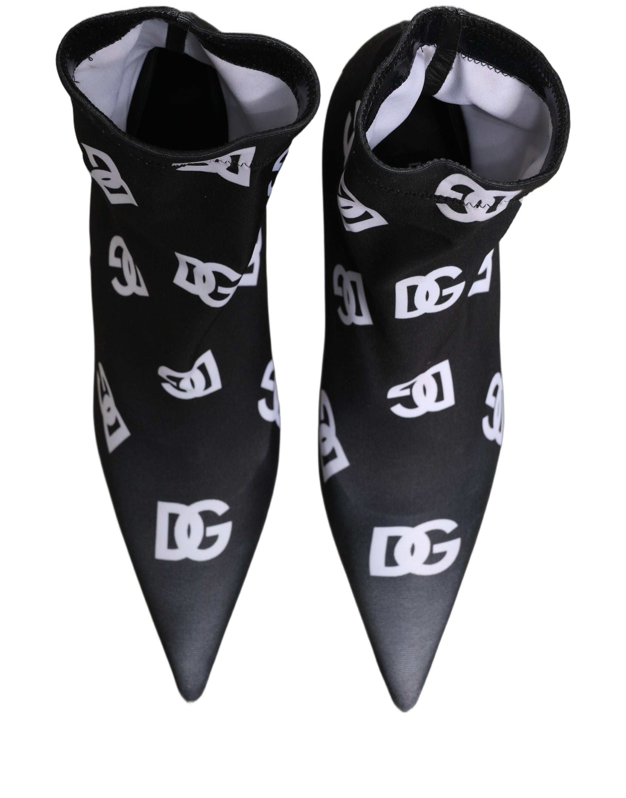 Dolce & Gabbana Schwarze Stretch-Stiefeletten mit Logo