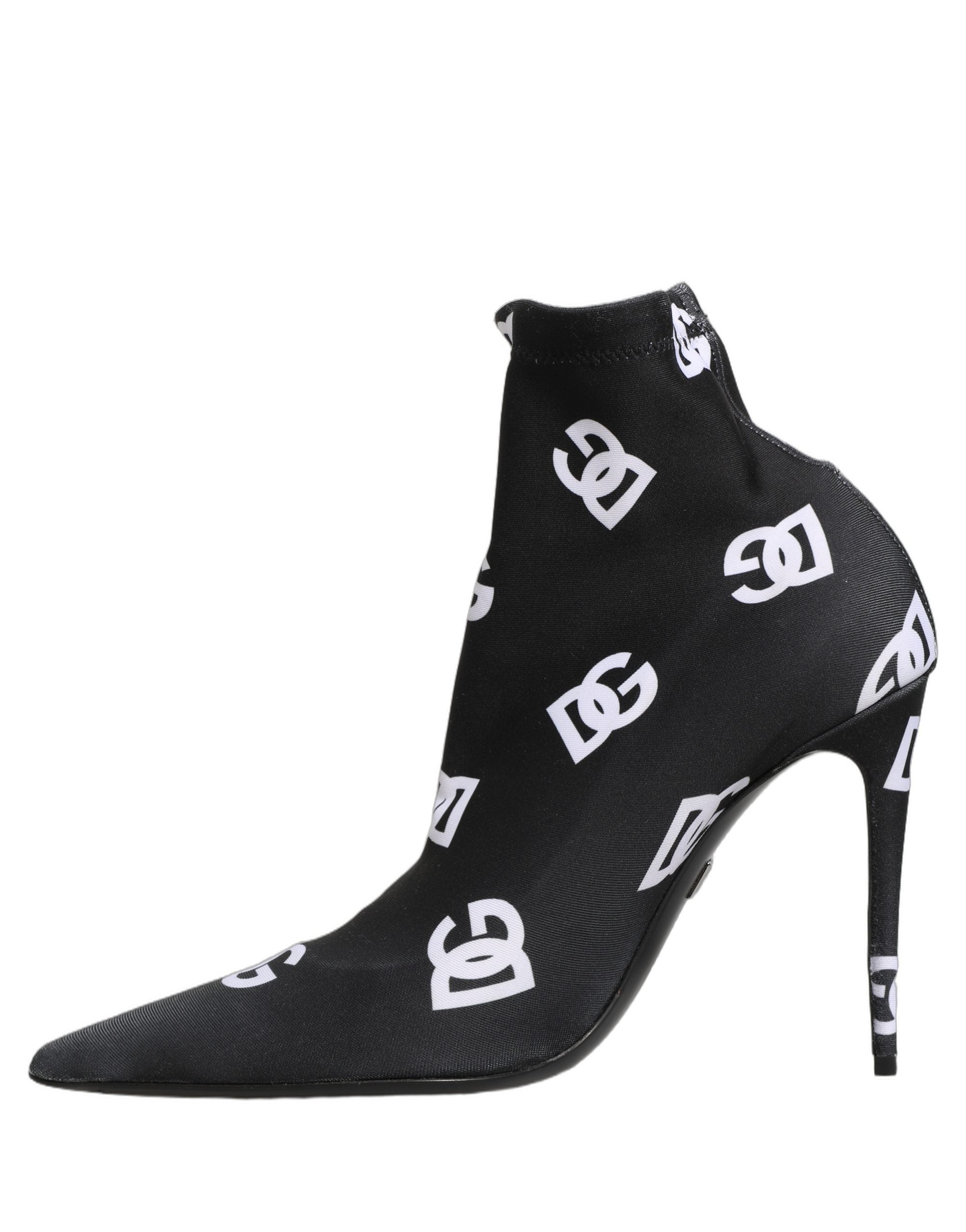 Dolce & Gabbana Schwarze Stretch-Stiefeletten mit Logo