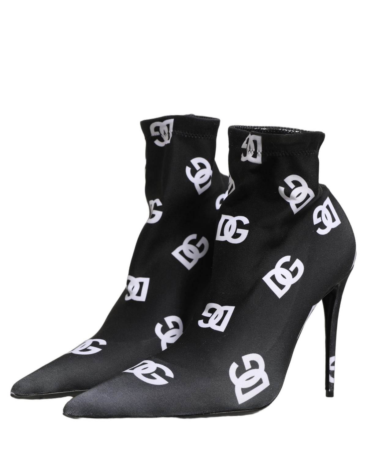 Dolce & Gabbana Schwarze Stretch-Stiefeletten mit Logo