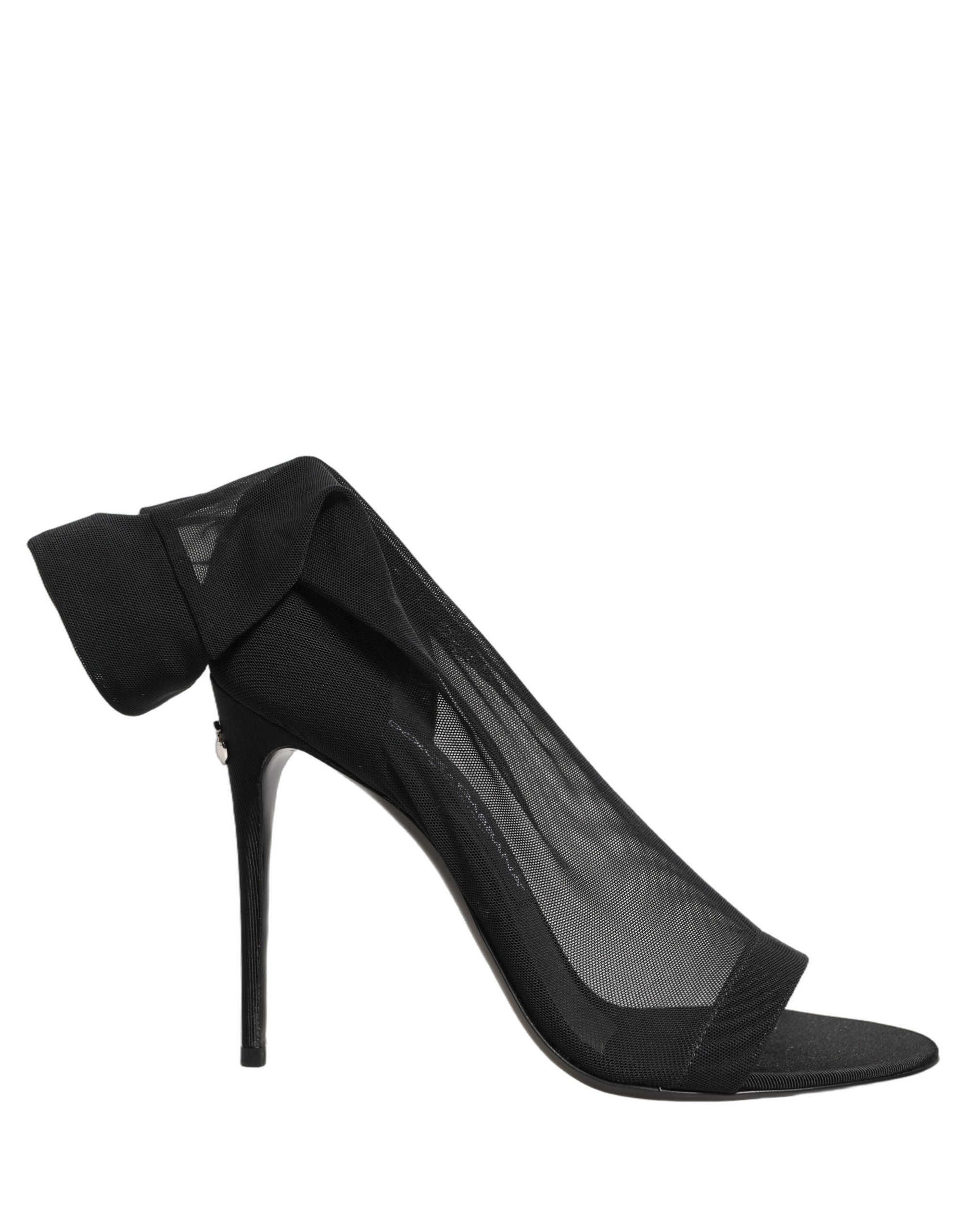Dolce & Gabbana Schwarz Nylon Mesh Socke Stil Stiefel Schuhe