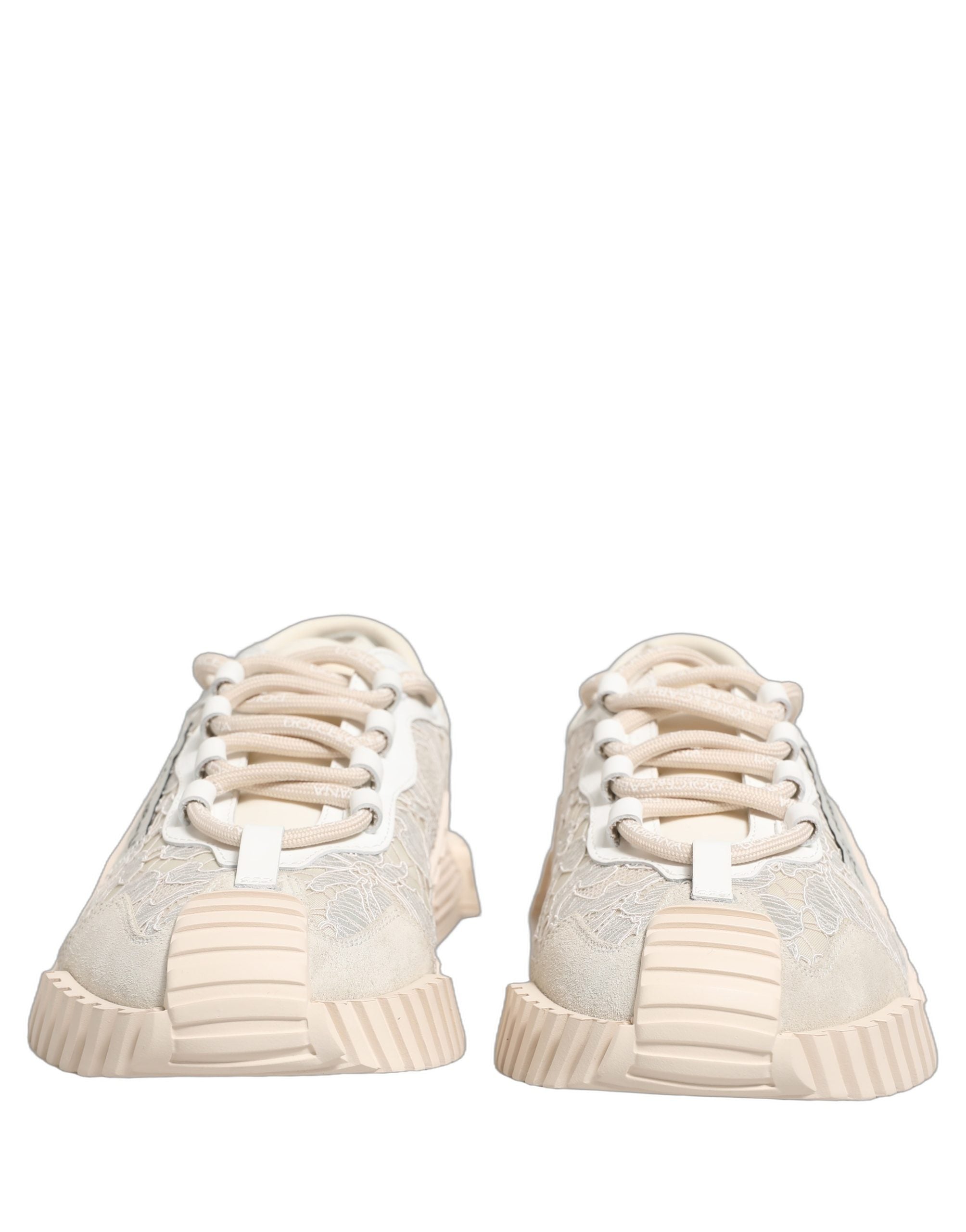 Dolce & Gabbana Weiß Spitze NS1 Low Top Sneaker Sportschuhe