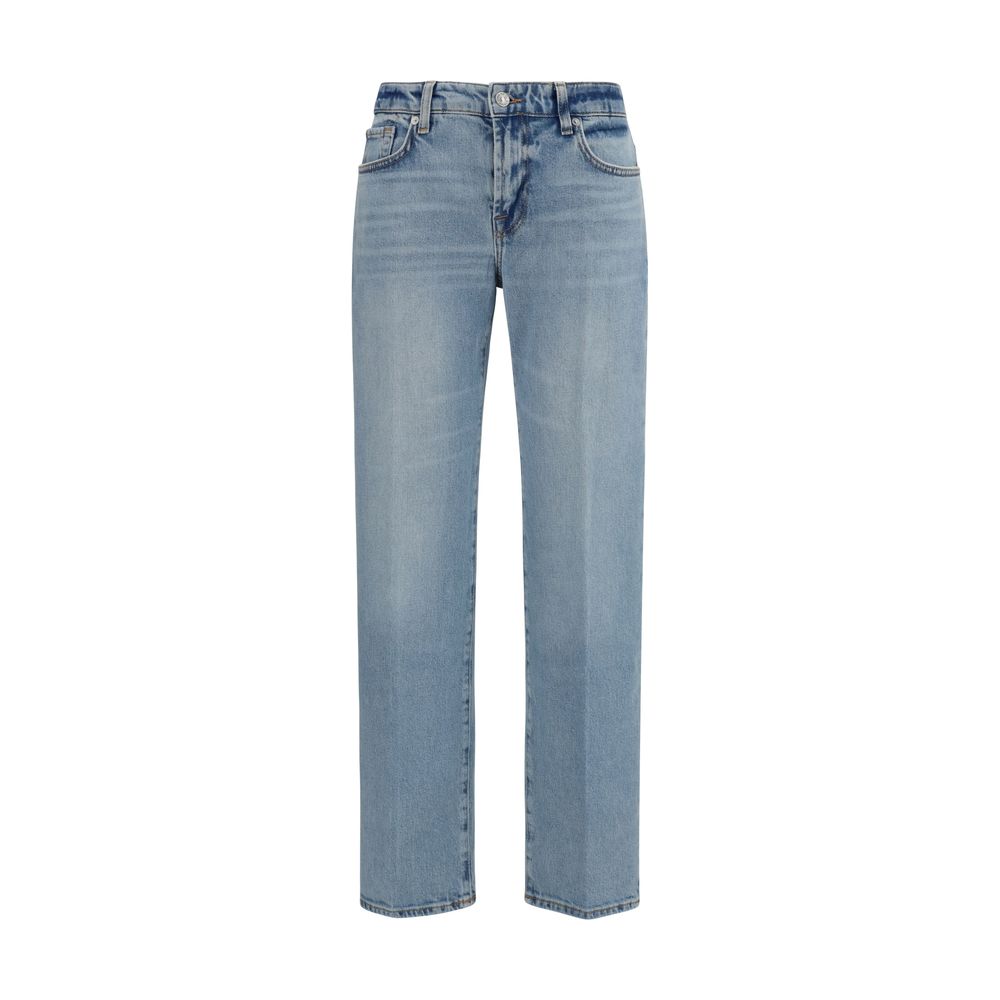 7FOR Blaue Jeans aus Baumwolle im geraden Schnitt