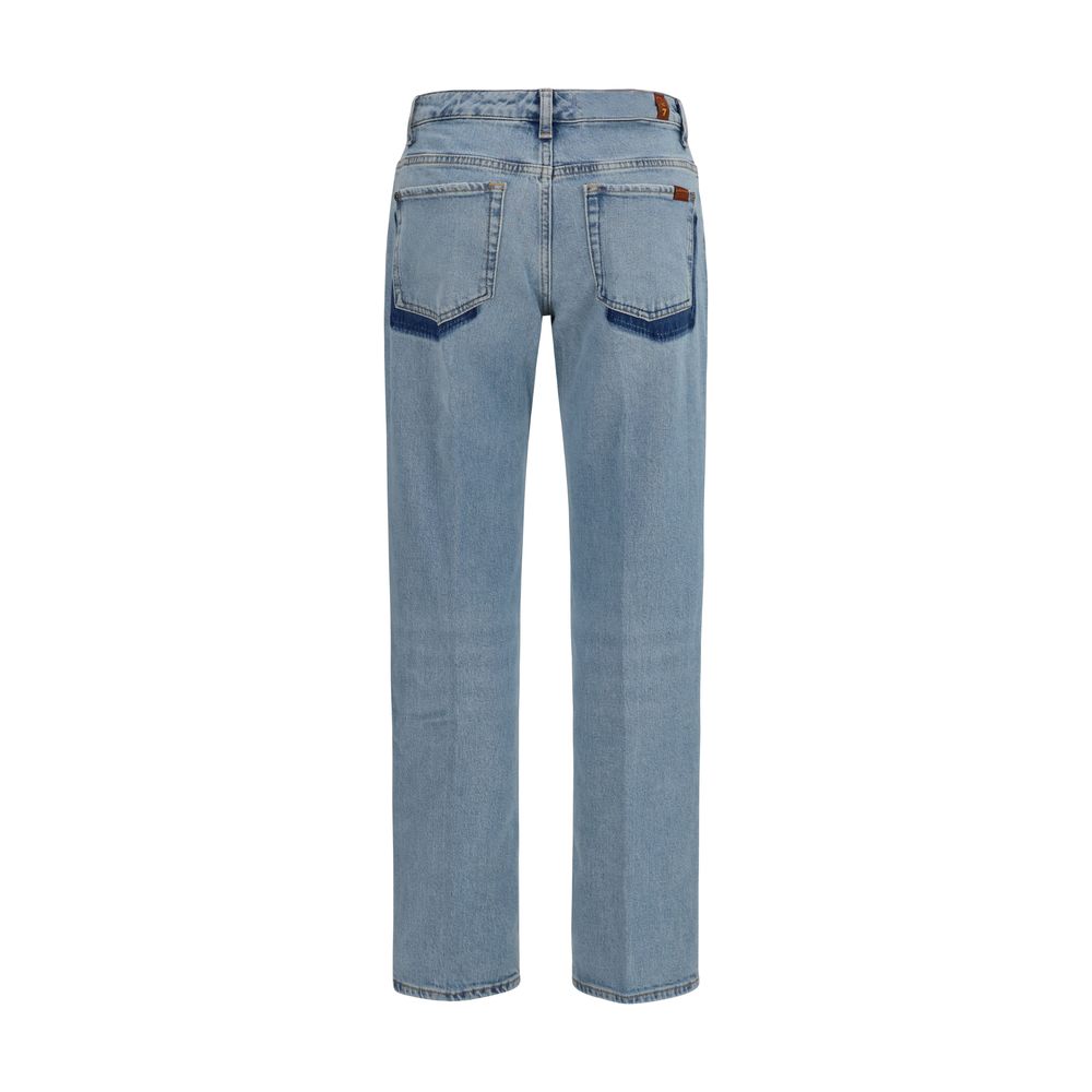 7FOR Blaue Jeans aus Baumwolle im geraden Schnitt