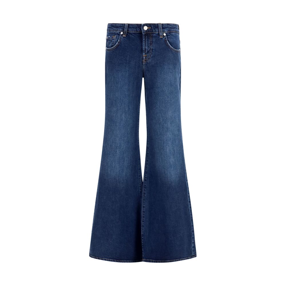 7FOR Blaue Baumwoll-Jeans mit ausgestelltem Bein