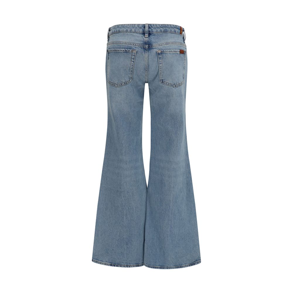 7FOR Blaue Baumwoll-Jeans mit ausgestelltem Bein