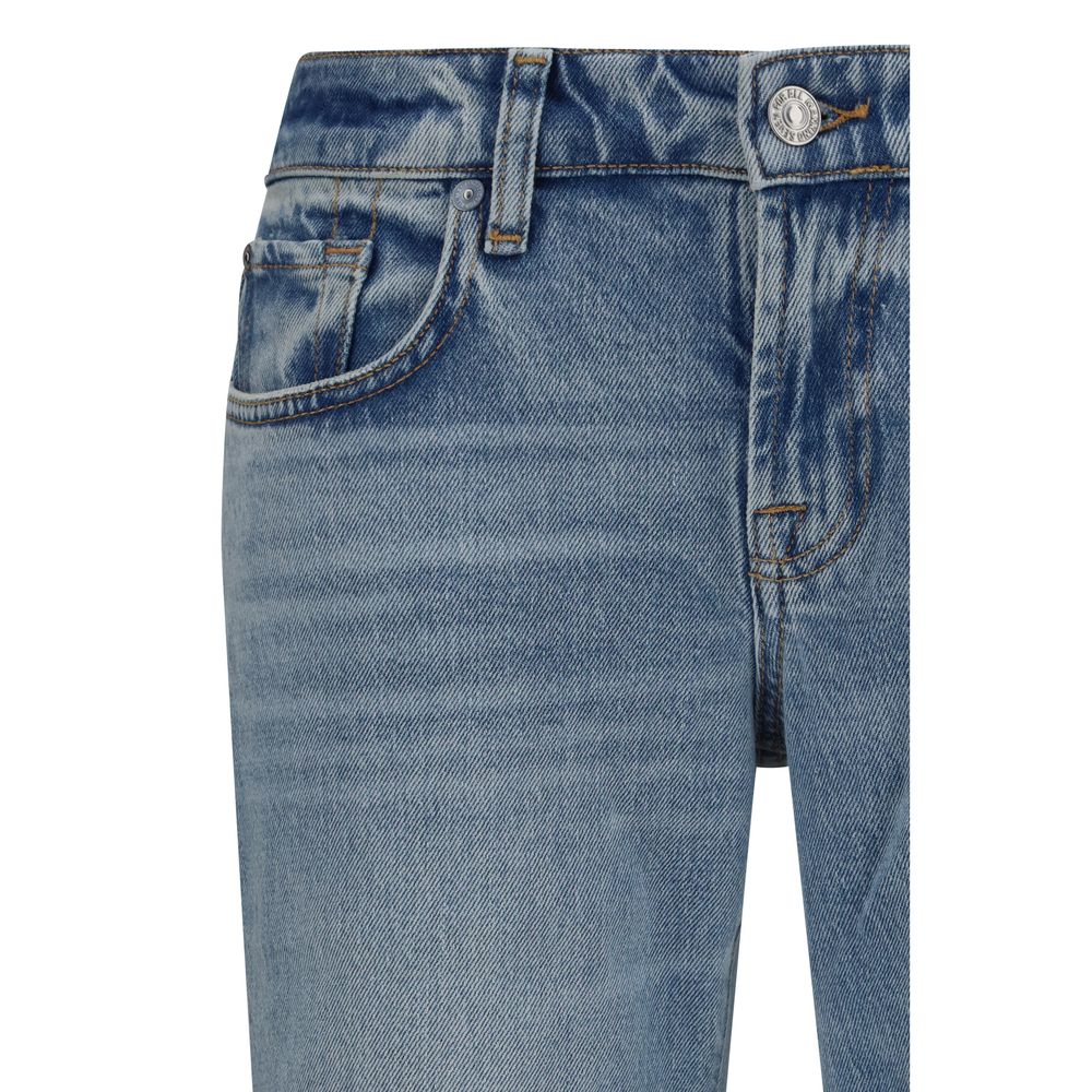 7FOR Blaue Baumwoll-Jeans mit ausgestelltem Bein