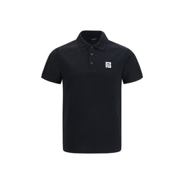 Balmain Schwarzes Baumwoll-Poloshirt