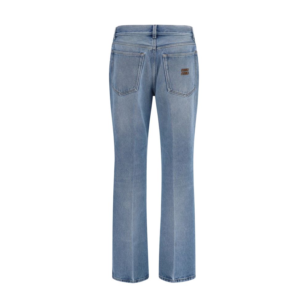 Miu Miu Blaue Jeans aus Polyester im Relaxed Fit