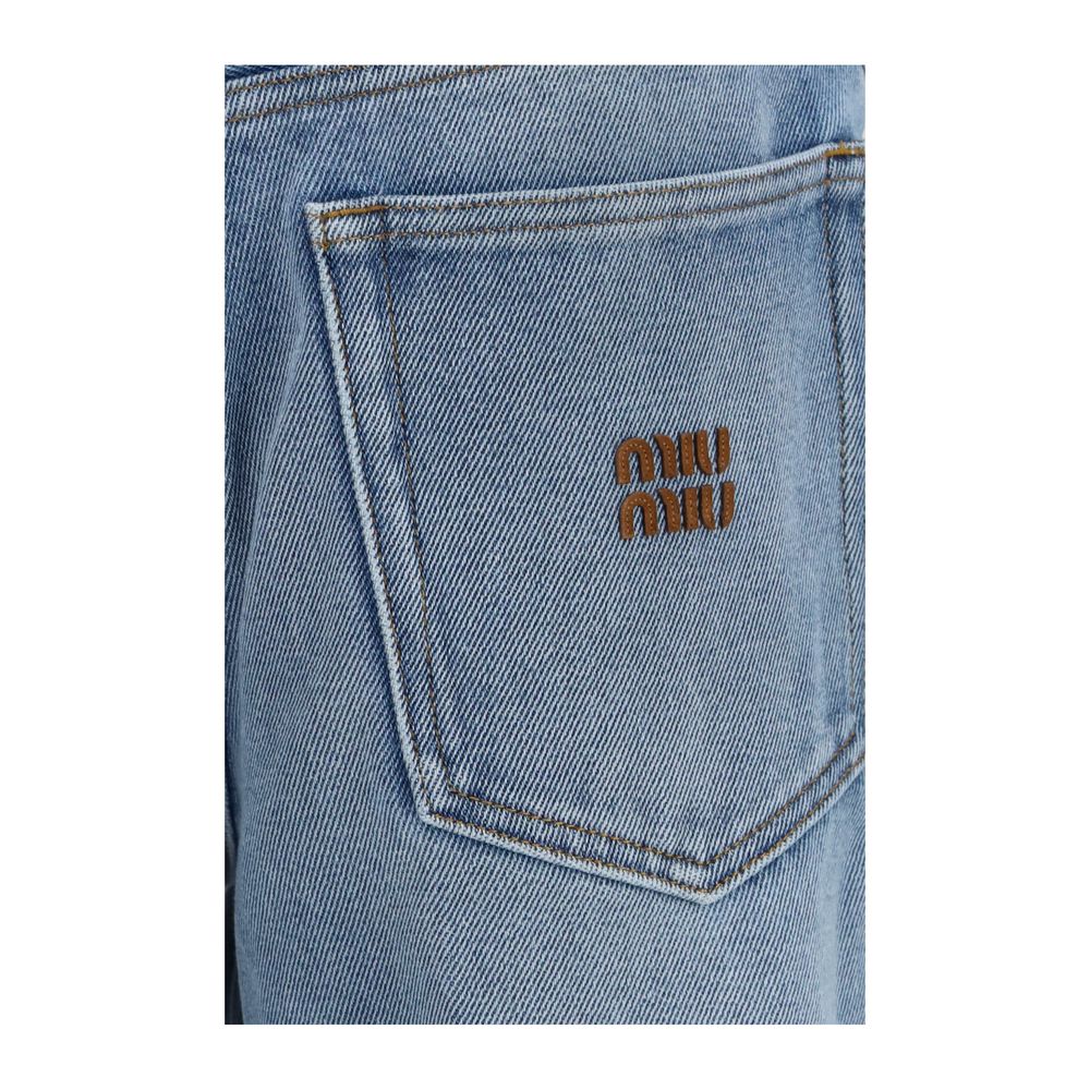 Miu Miu Blaue Jeans aus Polyester im Relaxed Fit