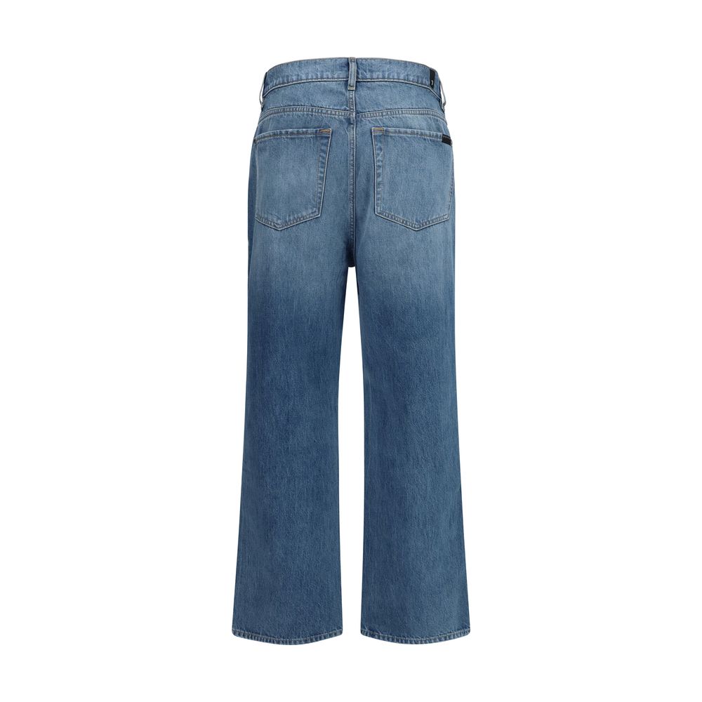 7FOR Blaue Baumwolljeans im Relaxed Fit