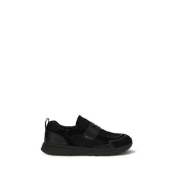 Prada Schwarze Bos Taurus Kalbsleder Sneaker