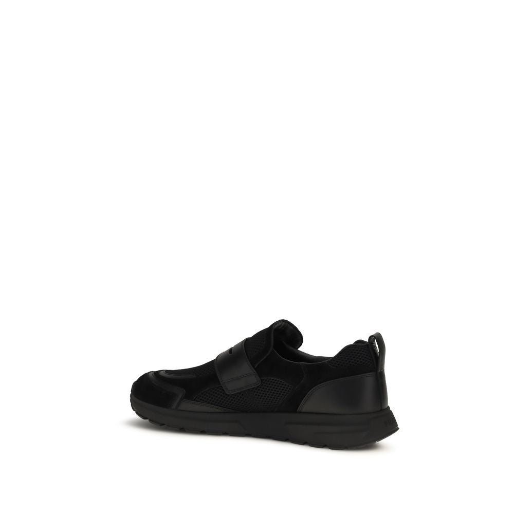 Prada Schwarze Bos Taurus Kalbsleder Sneaker
