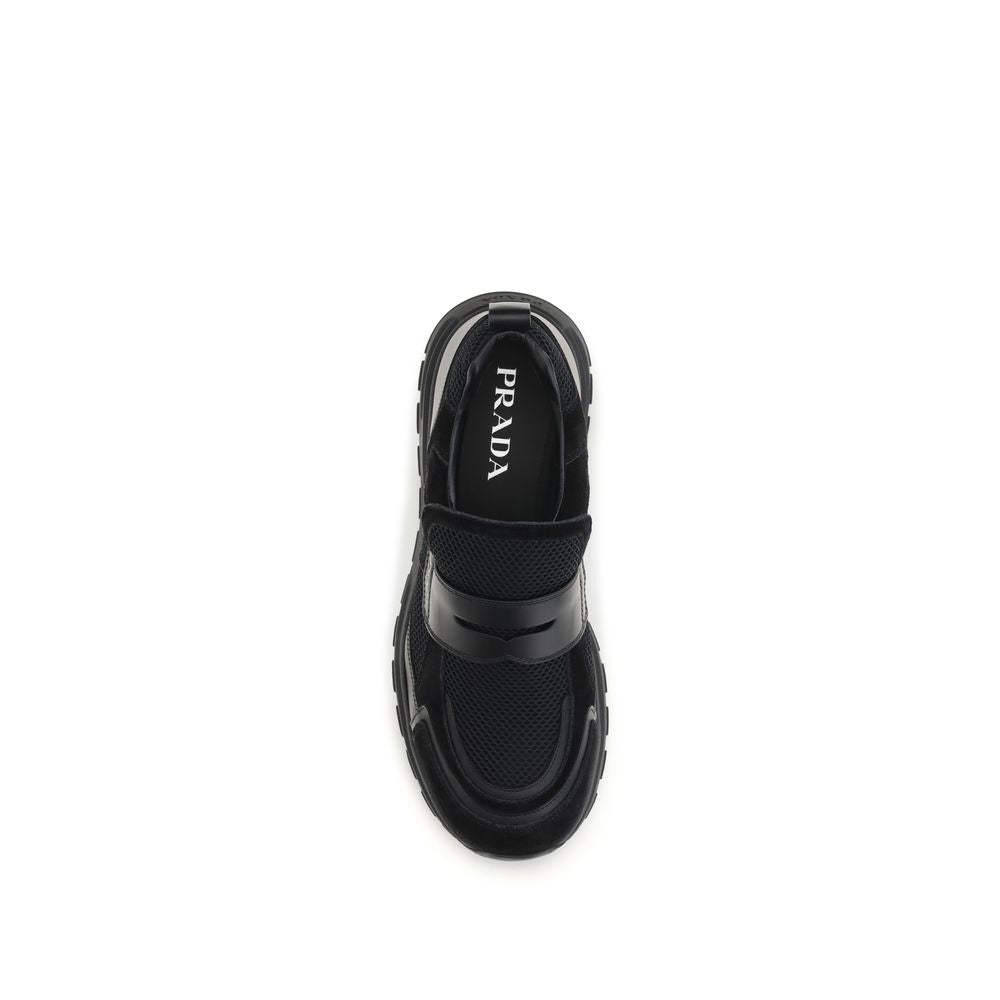 Prada Schwarze Bos Taurus Kalbsleder Sneaker