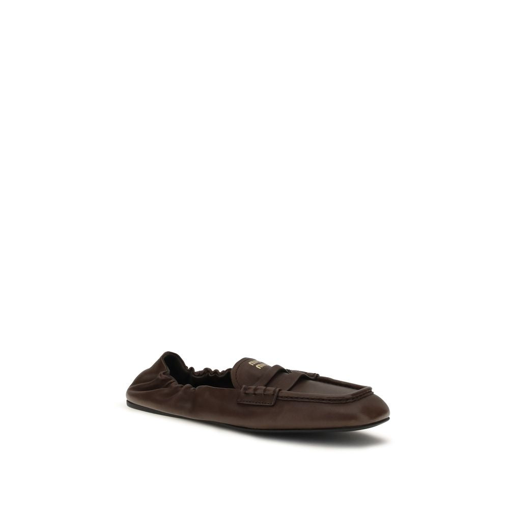 Miu Miu Braune Lammleder-Loafer Ovis Aries Aries