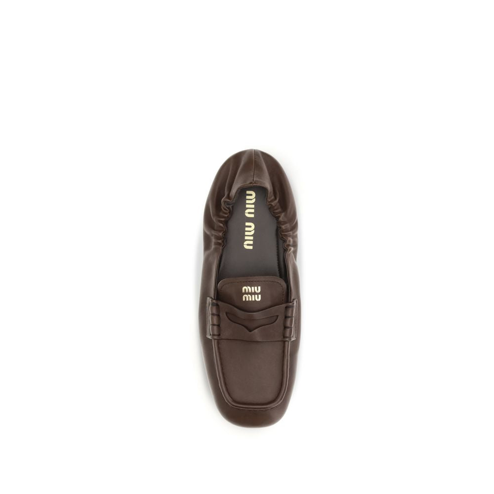 Miu Miu Braune Lammleder-Loafer Ovis Aries Aries