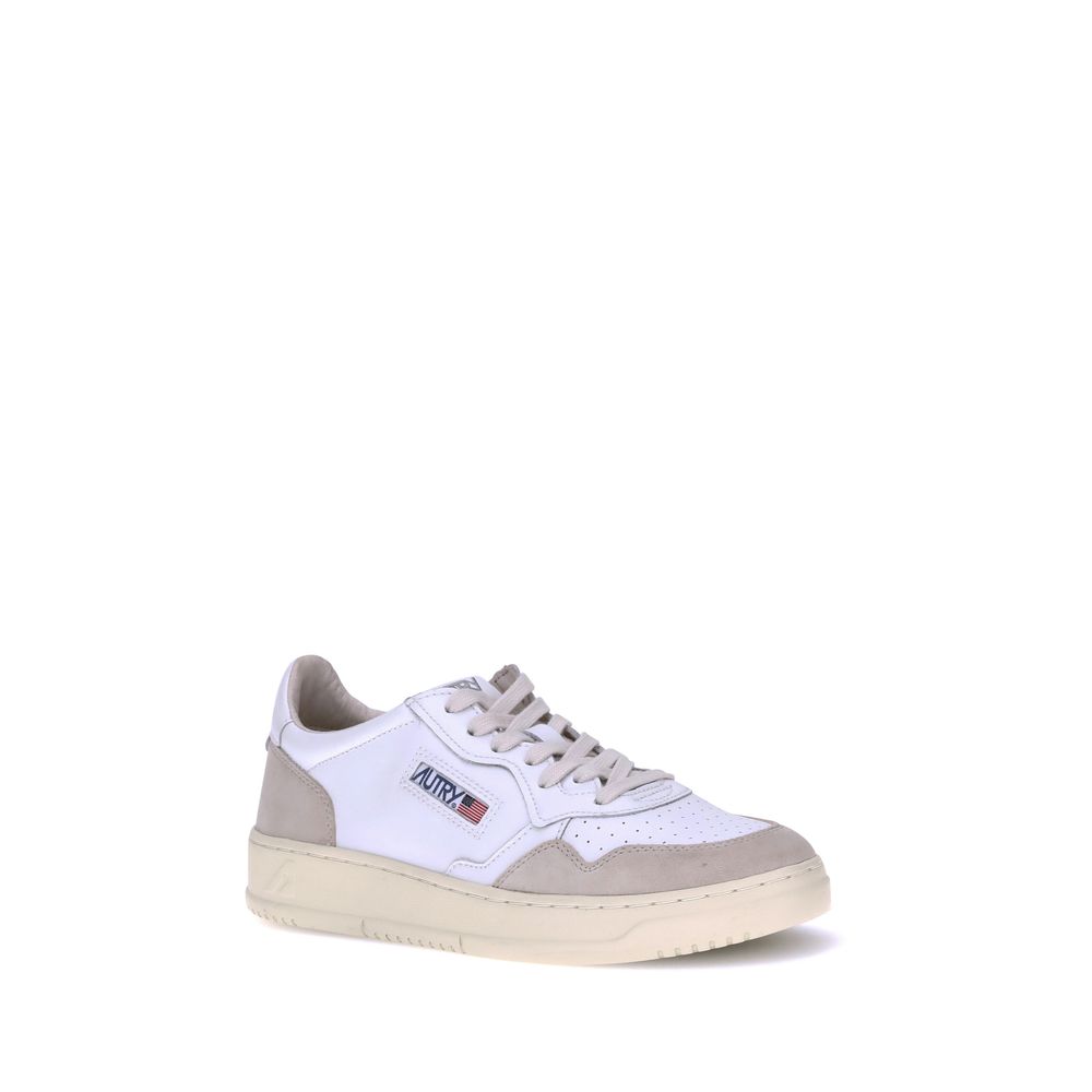 Autry Weiße Low-Top-Sneaker aus Kalbsleder Bos Taurus