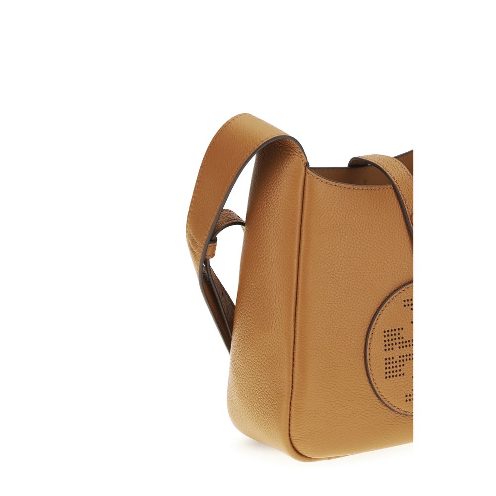 Tory Burch Braune Kalbsleder Bos Taurus Schultertasche