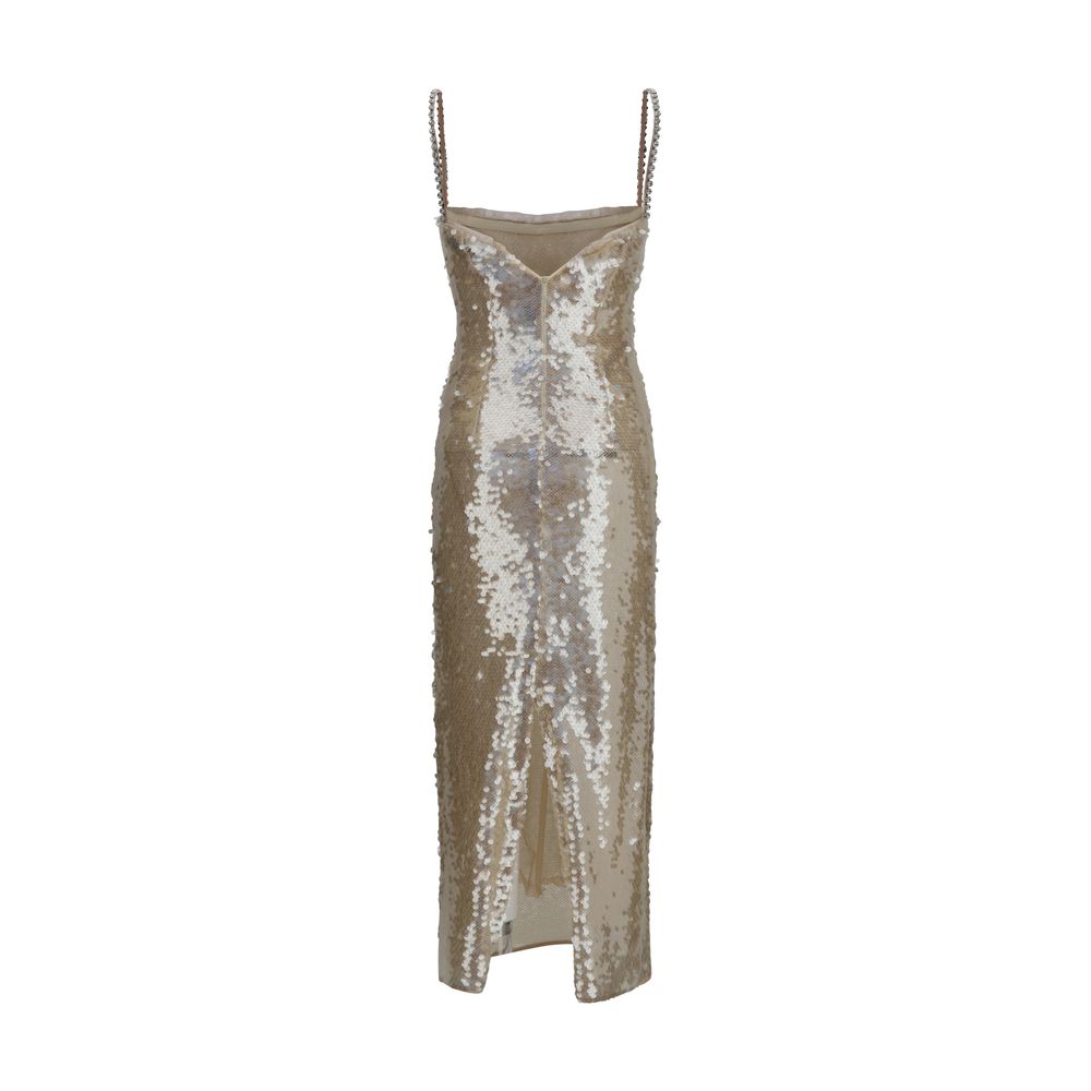 Nissa Gold-Nylon-Cocktailkleid