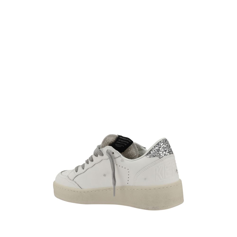 Golden Goose Silberne Kalbshaut Bos Taurus Sneakers mit niedrigem Schaft