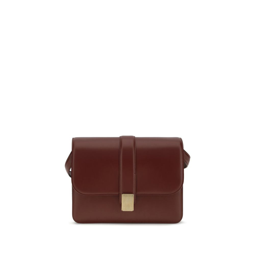 Khaite Schultertasche Bos Taurus aus bordeauxrotem Kalbsleder