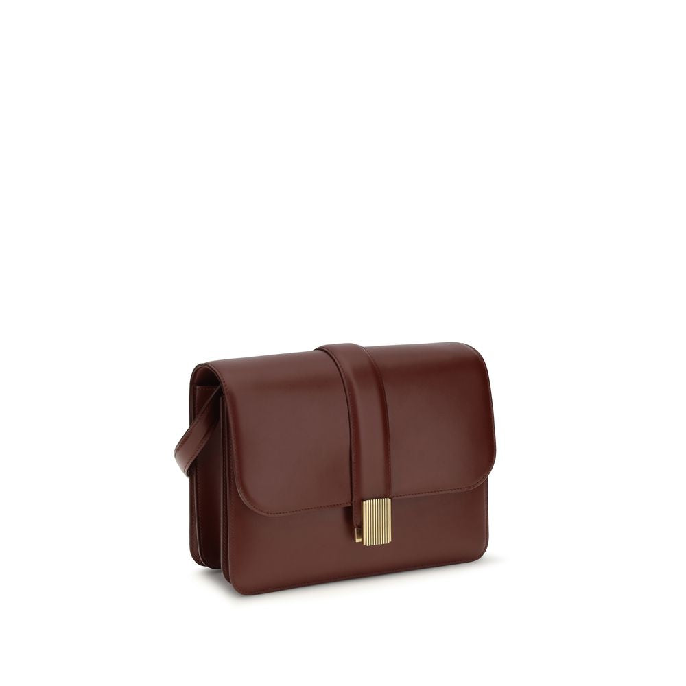 Khaite Schultertasche Bos Taurus aus bordeauxrotem Kalbsleder