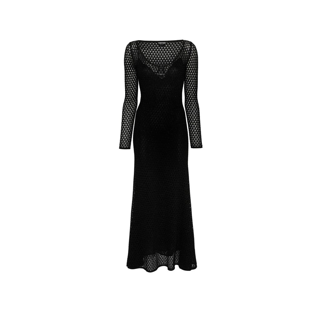 Tom Ford Schwarzes Freizeitkleid aus Metallic-Faser