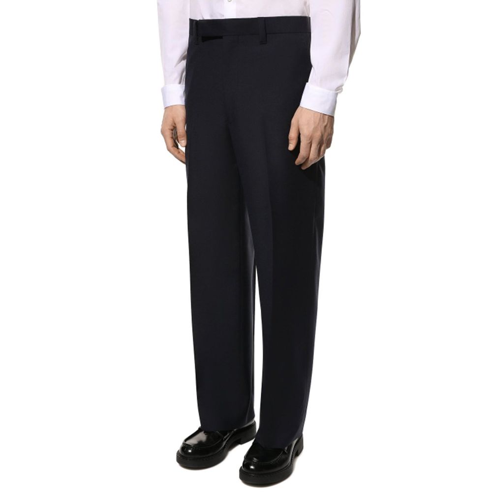 Prada Elegante blaue Woll-Hose