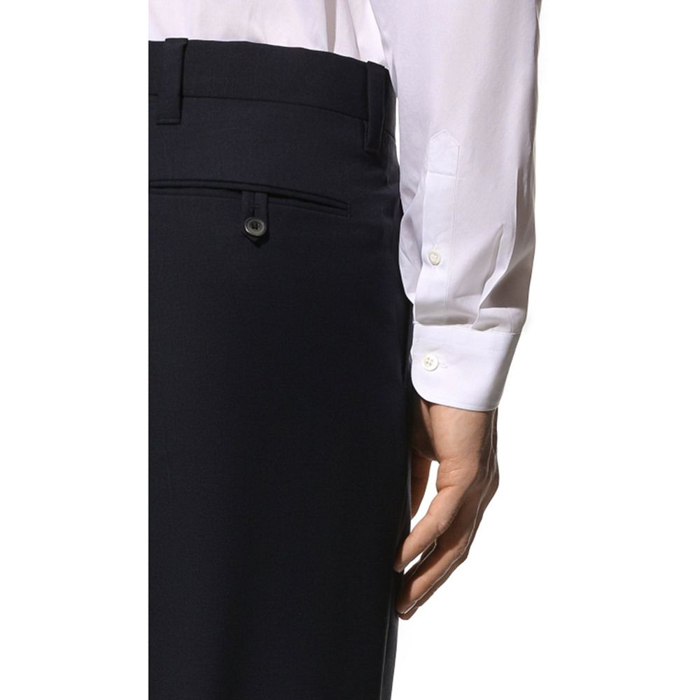 Prada Elegante blaue Woll-Hose