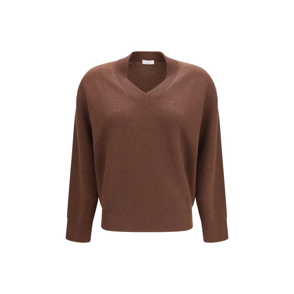Brunello Cucinelli Brauner Kaschmirpullover