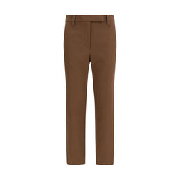 Brunello Cucinelli Braune Freizeithose aus Elasthan