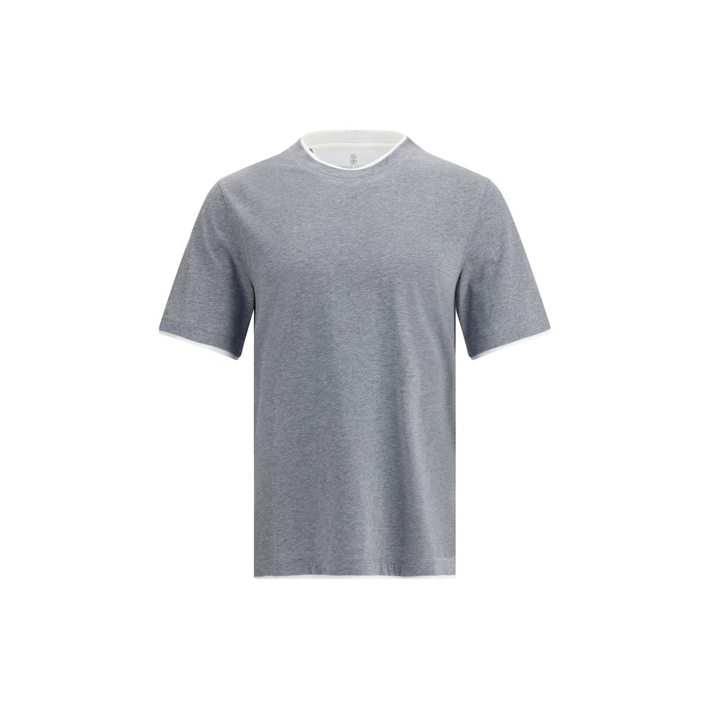 Brunello Cucinelli Graues Baumwoll-T-Shirt