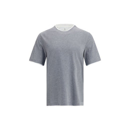 Brunello Cucinelli Graues Baumwoll-T-Shirt