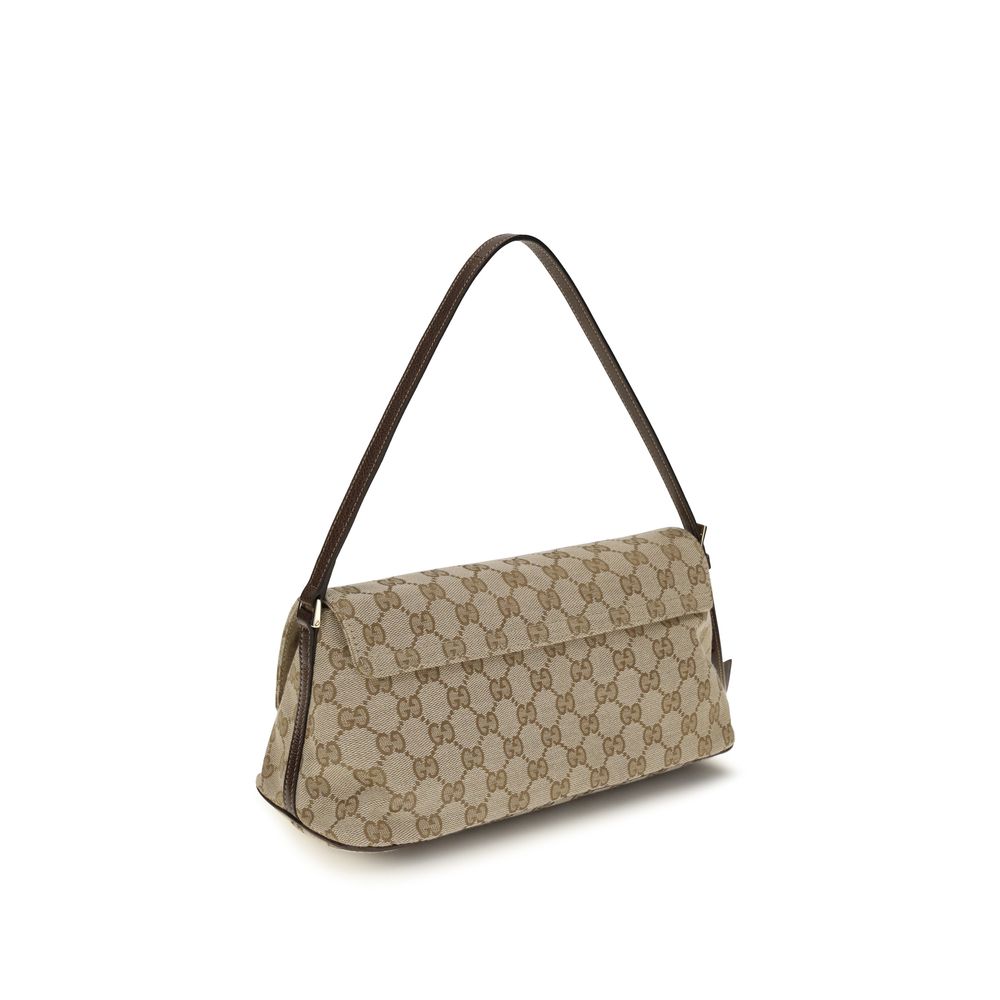 Gucci Braune Stoffhandtasche