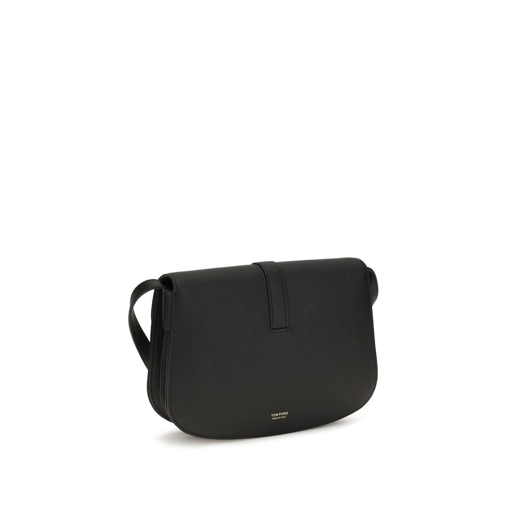 Tom Ford Schwarze Bos Taurus Kalbsleder Schultertasche