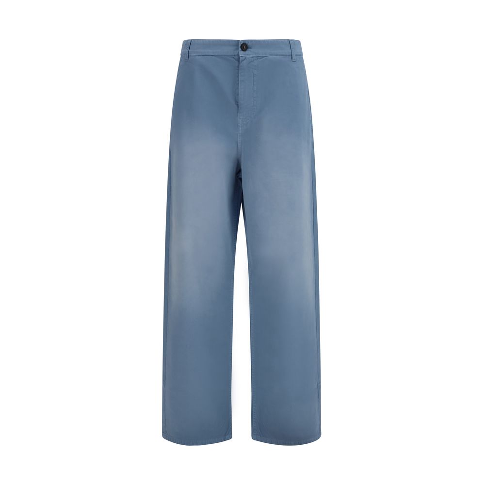 Miu Miu Blaue Baumwoll-Freizeithose