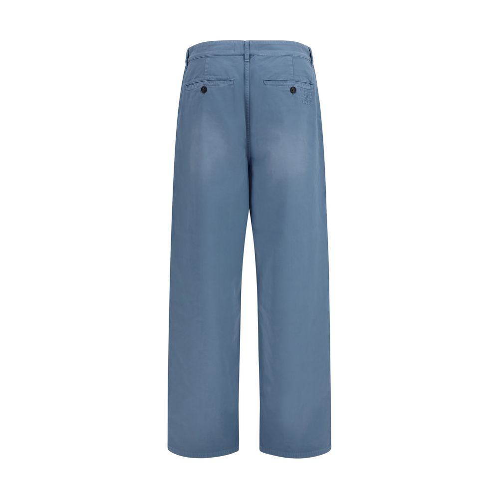 Miu Miu Blaue Baumwoll-Freizeithose