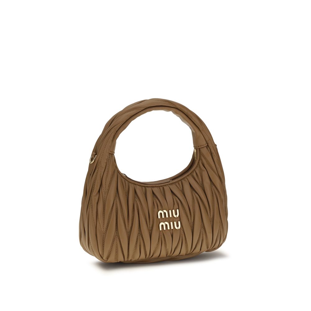 Miu Miu Beige Lamm Ovis Aries Aries Schultertasche