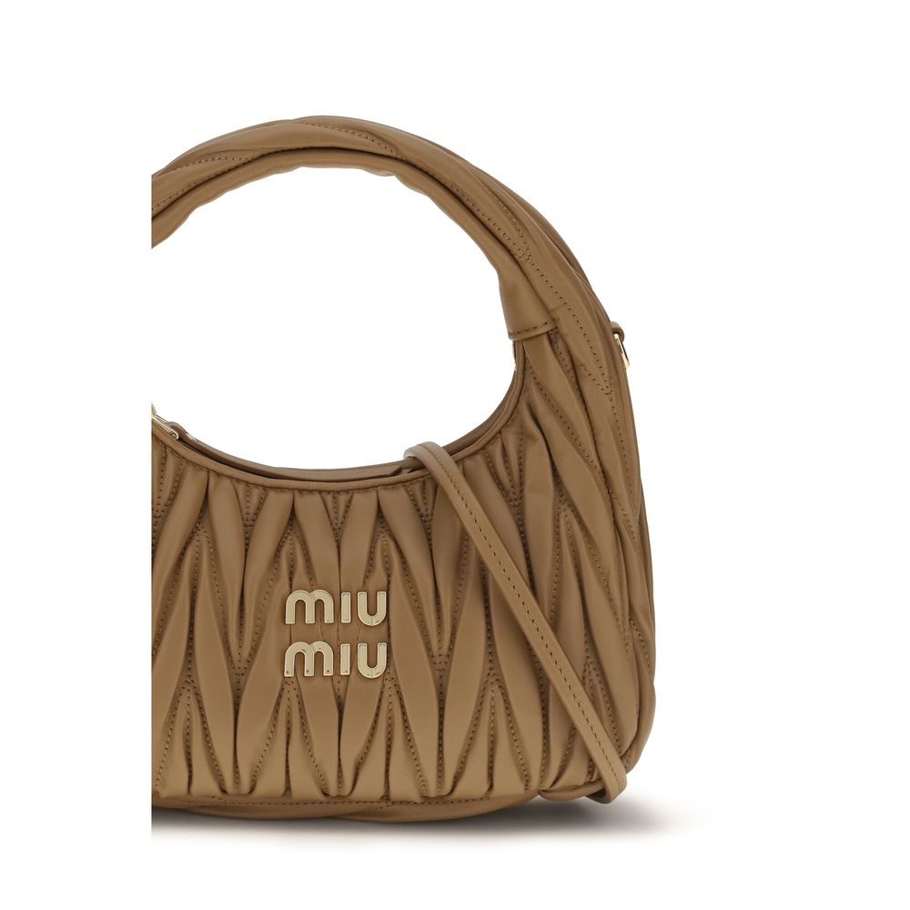 Miu Miu Beige Lamm Ovis Aries Aries Schultertasche