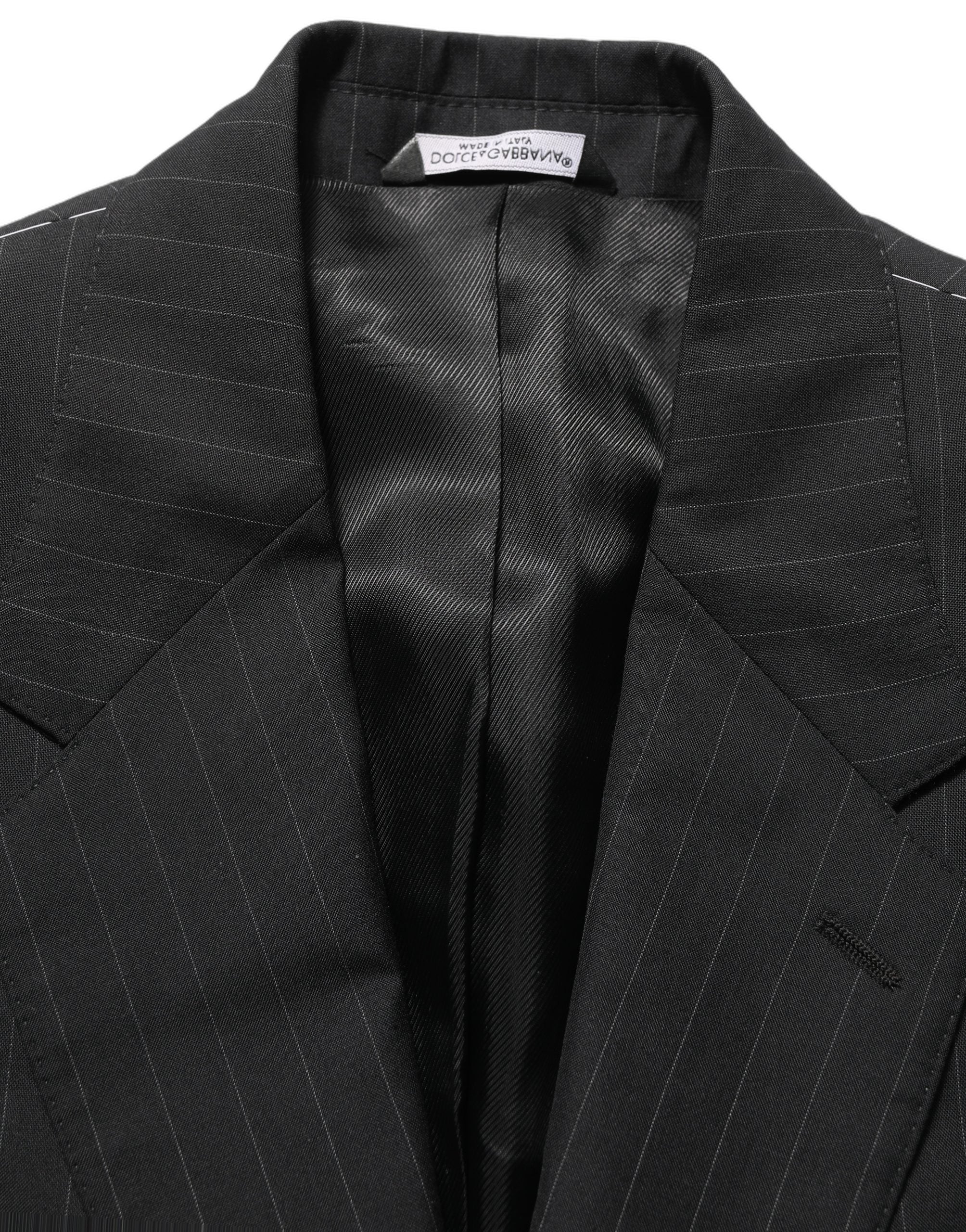 Dolce & Gabbana Sakko aus Wolle mit schwarzem Streifenmuster, einreihig