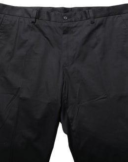 Dolce & Gabbana Schwarze Baumwollhose mit schmal zulaufendem Bein
