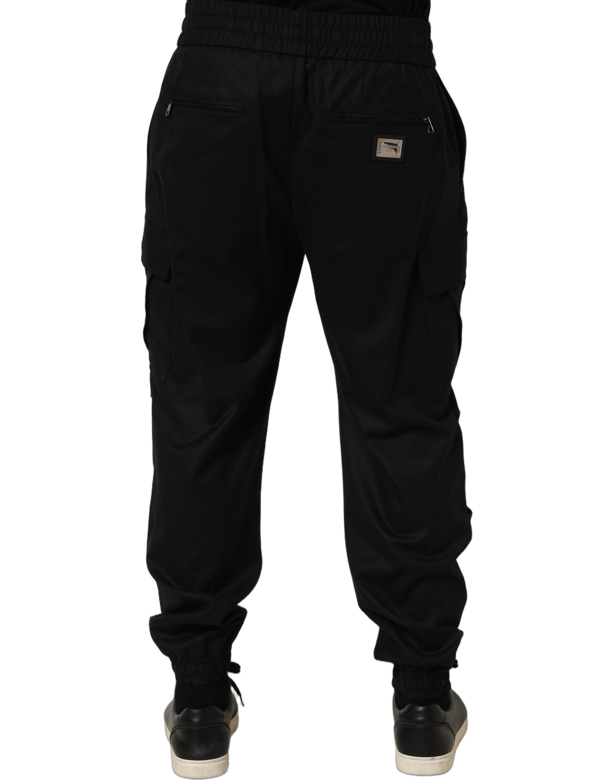 Dolce & Gabbana Schwarze Cargo Jogger Sweatpants mit mittlerer Taille