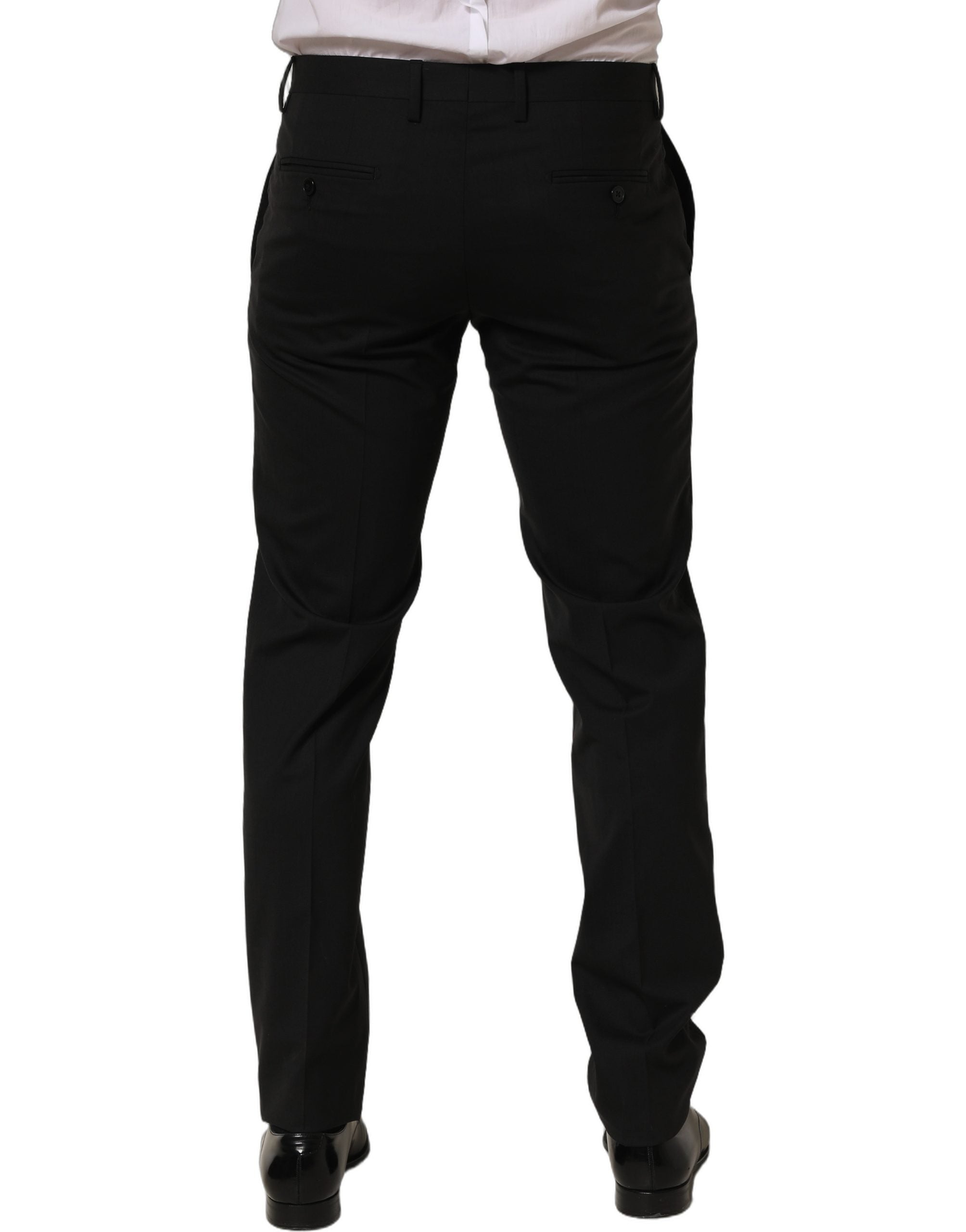 Dolce & Gabbana Schwarze Woll-Röhrenhose für Herren